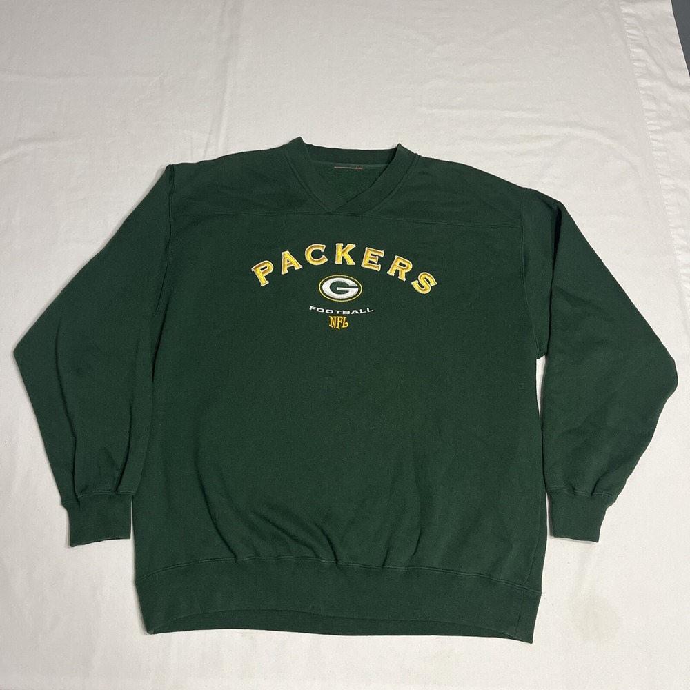 Vintage Green Bay Packers Sweatshirt Mens XL Green NFL Embroidered Sweater